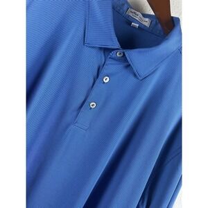 Peter‎ Millar Polo Shirt Golf Mens XL Blue Summer Comfort Stripes Stretch